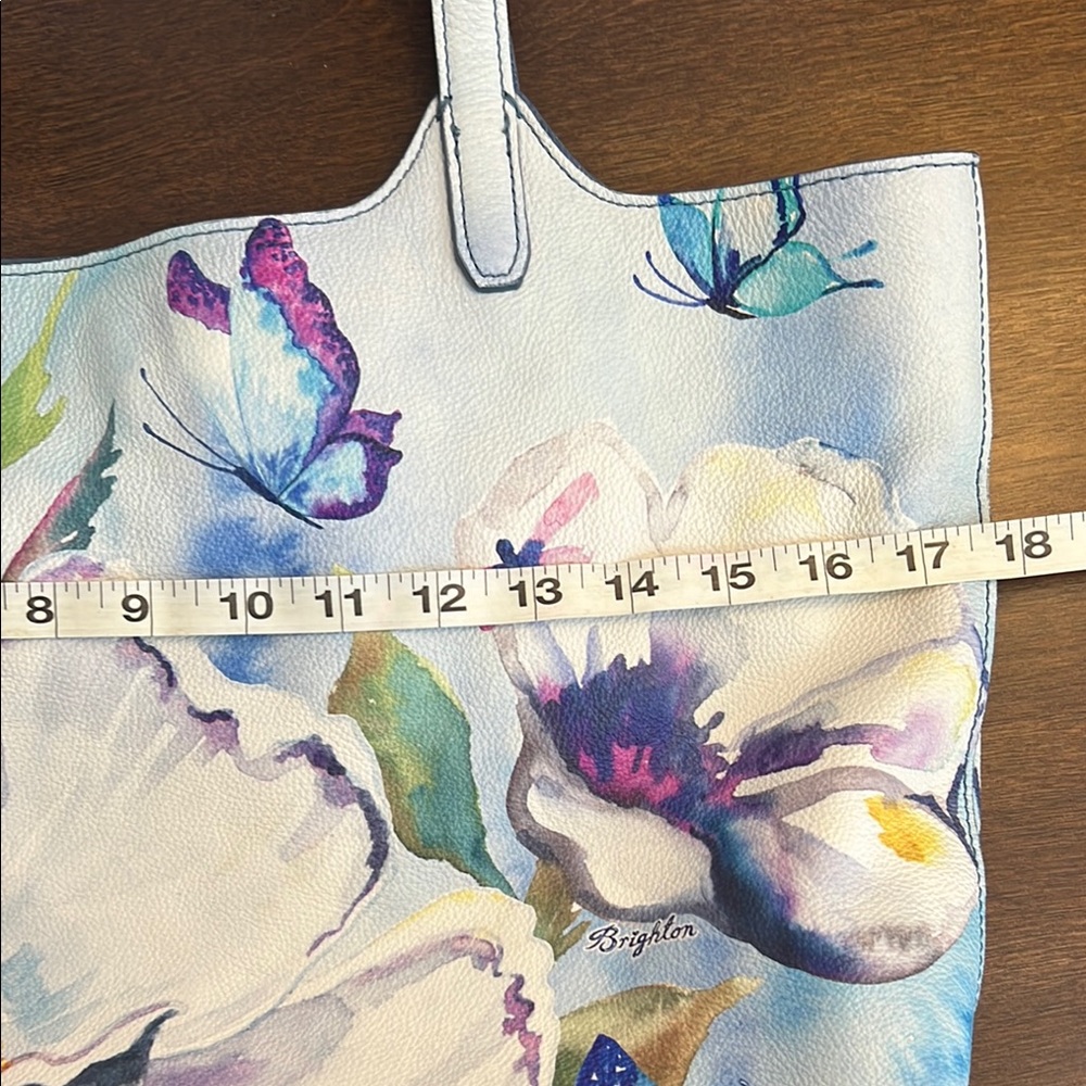 Brighton Blue and White Floral Butterfly Tote - Picture 9 of 13